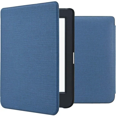 Afbeelding van iMoshion Ereader Cover / Hoesje Geschikt voor Kobo Nia Canvas Sleepcover Bookcase zonder stand Donkerblauw