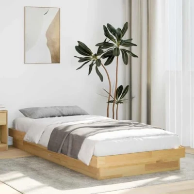 Afbeelding van vidaXL Bedframe zonder matras 100x200 cm massief hout eiken