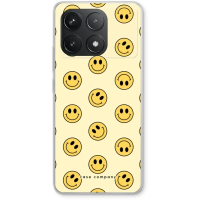 Afbeelding van Case Company® hoesje geschikt voor Xiaomi Poco F6 Pro Smiley N2 Soft Cover Telefoonhoesje Bescherming aan alle Kanten en Schermrand