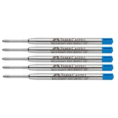 Afbeelding van FABER CASTELL 205041 balpenvullingen XB blauw, onuitwisbaar, grote capaciteit, 5 stuks