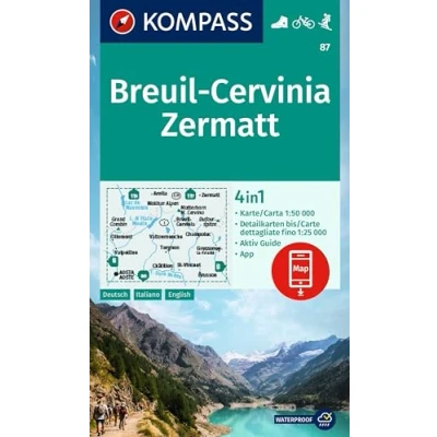 Afbeelding van KOMPASS Wanderkarte 87 Breuil Cervinia, Zermatt 1:50.000
