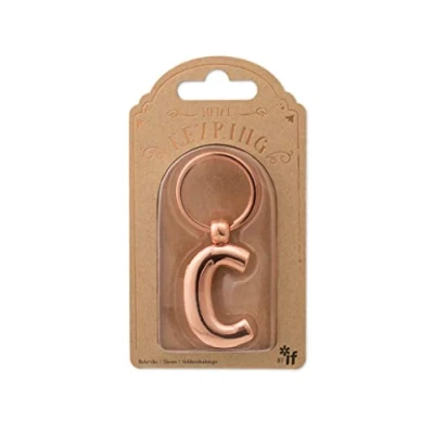 Afbeelding van IF Metalen sleutelhanger met gepersonaliseerde alfabetletters roségoud C