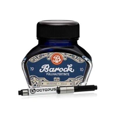 Afbeelding van Barock 1910 Marine vulpen inkt met converter, 30 ml, blauw