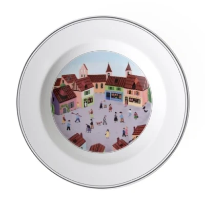 Afbeelding van Villeroy &amp; Boch Design Naif Soepbord &quot;Village&quot;, 21 cm, premium porselein, wit/meerkleurig