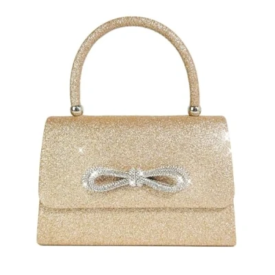 Afbeelding van RPAEOY Elegante clutch voor dames met vlinderdas en pailletten, schoudertas, handtas eindejaarsbal, bruiloft, cocktail, Goud