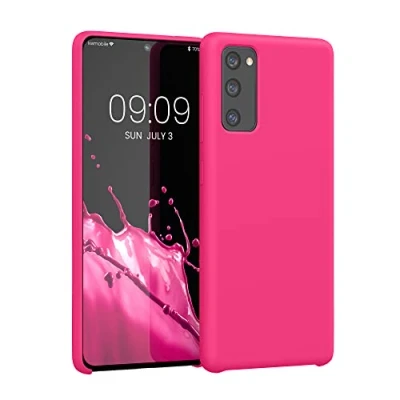 Afbeelding van kwmobile telefoonhoesje geschikt voor Samsung Galaxy S20 FE Hoesje met siliconen coating Smartphone case in neon roze