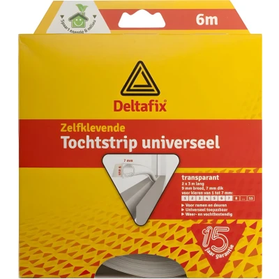 Afbeelding van Deltafix Tochtstrip tochtwering transparant zelfklevend universeel 6 m x 9 mm 7