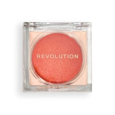 Afbeelding van Revolution, Beam Bright Blush, Blush poeder, gemakkelijk te stompen en modulair, lichteffect voor stralende wangen, veganistisch dierproefvrij, oranje crush