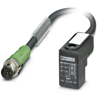 Afbeelding van Phoenix Contact 1435593 Sensor/actuator connector, geassembleerd M12 Aantal polen: 3 Stekker, recht, haaks 0.60 m 1 stuk(s)