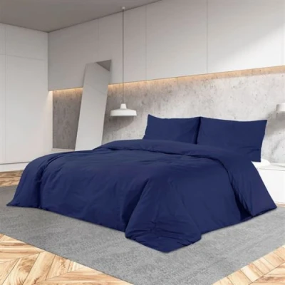 Afbeelding van Dekbedovertrekset 240x220 cm microvezel marineblauw