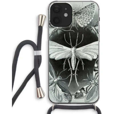 Afbeelding van Case Company® iPhone 12 mini hoesje met Koord Haeckel Tineida Telefoonhoesje Zwart Extra Bescherming aan alle Kanten en Over de Schermrand