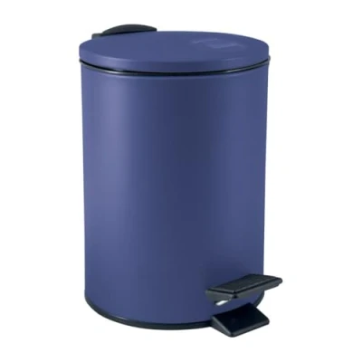 Afbeelding van Spirella Pedaalemmer Cannes blauw 3 liter metaal L17 x H25 cm soft close toilet/badkamer