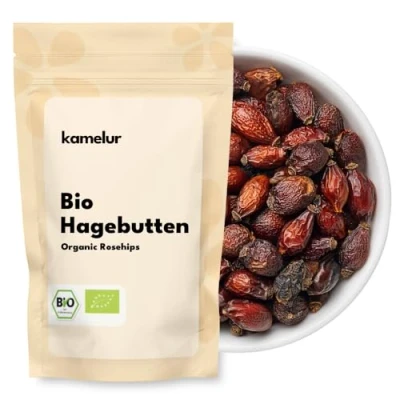 Afbeelding van Kamelur 1 kg biologische rozenbottels, gedroogd en zonder additieven, voor bio hynorrhoden, volledig in biologisch afbreekbare verpakking