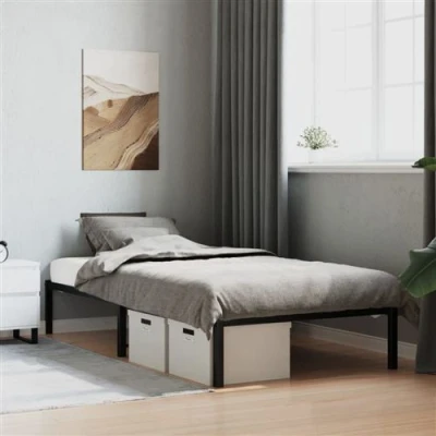 Afbeelding van vidaXL Bedframe Metaal Zwart 100x190 cm