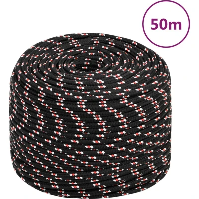 Afbeelding van vidaXL Boot touw 6 mm 50 m polypropyleen zwart