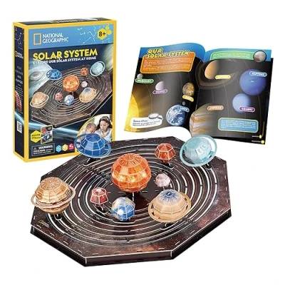 Afbeelding van Geographic National Solar System 3D puzzel van planeten zonnestelsel voor kinderen volwassenen 173 stukjes modelbouw om in elkaar te zetten