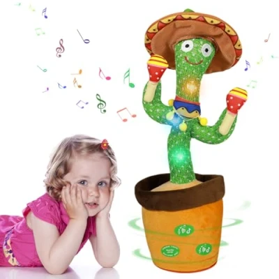 Afbeelding van Poupée en peluche pour bébé dansante, chanter, parler, enregistrer, avec fonction de contrôle du volume, répète ce que vous dites à bébé, promouvoir la langue, jouets cadeaux et décoration d&#039;intérieur