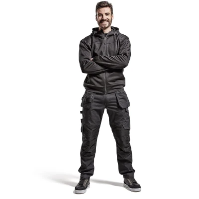 Afbeelding van Blaklader Service werkbroek met stretch en spijkerzakken 1496 1330 Zwart/Donkergrijs