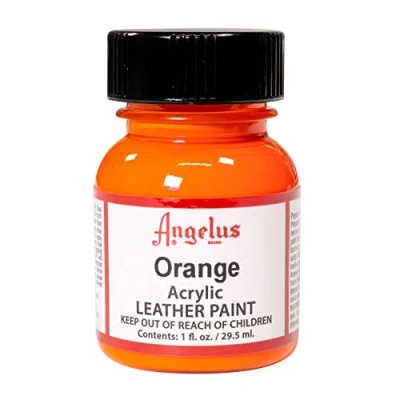 Afbeelding van Angelus Leather Acrylic Paint textielverf voor leren stoffen acrylbasis Orange 29,5ml