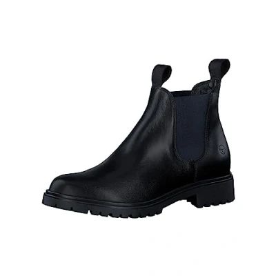 Afbeelding van Tamaris Chelsea Korte laarzen, Dames, Maat: 38, Black lea navy Leer