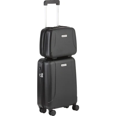 Afbeelding van CarryOn Skyhopper Handbagage en Beautycase 55cm TSA Trolley Make up koffer Zwart