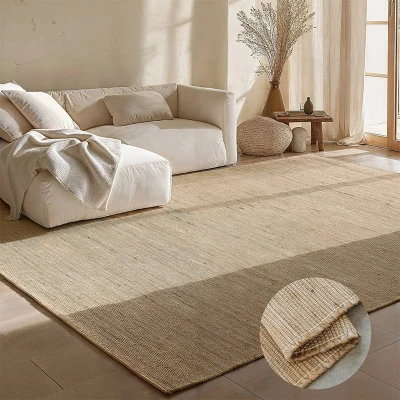 Afbeelding van Jute Wol Katoen Vloerkleed 80x150cm Beige 123vloerkleed.nl is de online webshop voor vloerkleden en woonaccessoires.