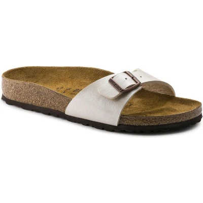 Afbeelding van Birkenstock Madrid BF Narrow Muiltjes, Dames, Maat: 35, Graceful pearl white Hoogwaardig imitatieleer