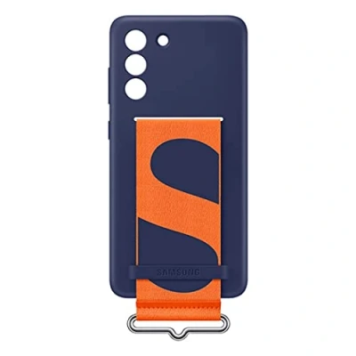 Afbeelding van Samsung Siliconen Back Cover Met Band Blauw Galaxy S21 FE