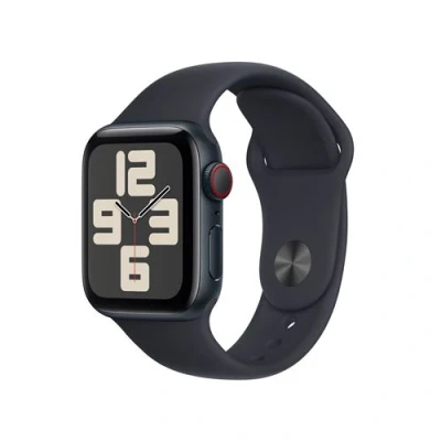 Afbeelding van Apple Watch SE 2023 4G 40mm Zwart (Zwarte Siliconenband S/M)