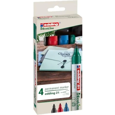 Afbeelding van Viltstift edding 21 Ecoline rond assorti 1.5 3mm doos à 4st
