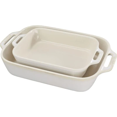 Afbeelding van Staub Ovenschaal set 2 stuk ivoor