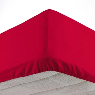 Afbeelding van douceur d&#039;intérieur, Hoeslaken, 90 x 190 cm, Oscar rood, microvezel, effen