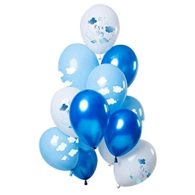Afbeelding van Ballon set Baby Cloud Blauw 12 stuks