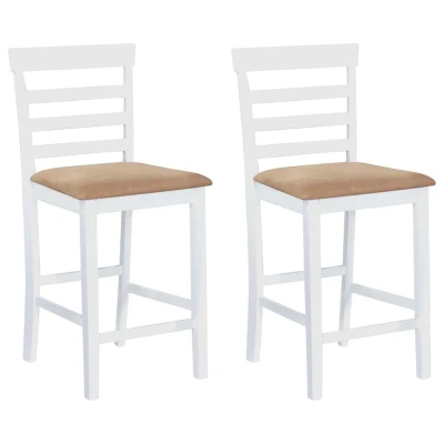 Afbeelding van Barstoelen 2 st stof wit