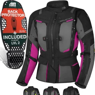 Afbeelding van SHIMA HERO 2.0 motorjack voor dames, het hele jaar door van Cordura, textiel met waterdicht membraan, verwarmingslaag, CE bescherming, breedteverstelling (roze, 3XL)