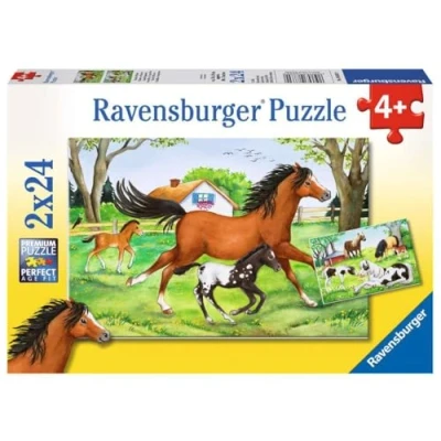 Image de Puzzles 2 x 24 pièces Ravensburger Monde de chevaux