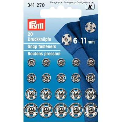 Afbeelding van Prym Aannaaidrukknopen Zilver 6 11mm