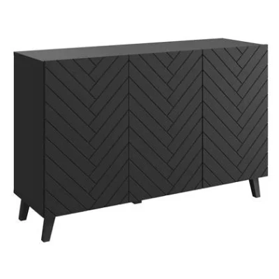 Afbeelding van Meubella Dressoir Pulse 3 Zwart 120 cm