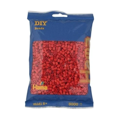 Afbeelding van HAMA Midi 201 05 strijkkralen, 3000 stuks, rood
