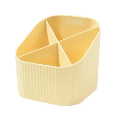 Afbeelding van HAN pennenkoker Re X LOOP 4 vaks pastel geel 100% gerecycled materiaal HA 17238 815