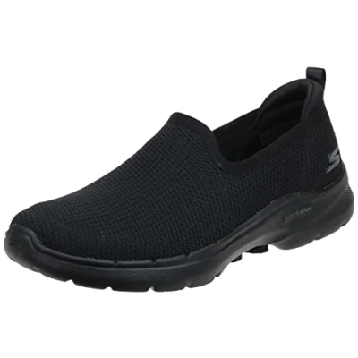 Afbeelding van Skechers Go Walk 6 Glimmering, damessneakers, zwart.