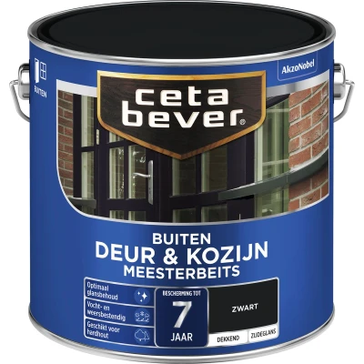 Afbeelding van Ceta Bever Dekkend Meesterbeits 250 Zwart Zijdeglans 2,5 liter Blanke lak &amp; Beits