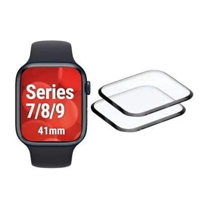 Afbeelding van Displex Unbreakable Full Cover Smart Glass Apple Watch 9/8/7 (41mm), 2 Pack, Ultra Thin, Edge to Edge, Eco Mount, Schermbeschermer, Smartwatch, Transparant, Apple, (41mm, Gehard glas
