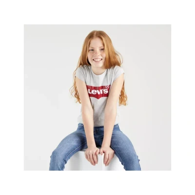 Afbeelding van Levi&#039;s Kids Lvg S/S Batwi meisjes 10 16 jaar, Lichtgrijs Heather