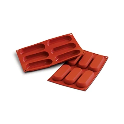Afbeelding van Silikomart 26.103.00.0060 SF103 bakvorm Boudoir 6 bakjes, siliconen, terracotta