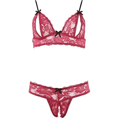 Afbeelding van Spannende Lingerie Set met Open Cup en String Rood