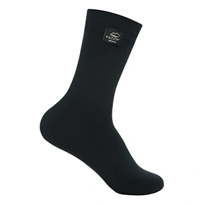 Afbeelding van Wudu Mest Corap Coolmax waterdichte sokken tot 15.000 mm waterkolom, robuuste en ademende draden, werkmembraan voor wintersport, camping, vissen, zeilen, fietsen, wandelen, wandelen outdoor, zwart.