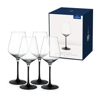 Afbeelding van Villeroy &amp; Boch Manufacture Rock Witte Wijnglas 38 Cl Set Van 4 Zwart