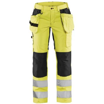 Image de Pantalon haute visibilité stretch femme jaune fluorescent/noir