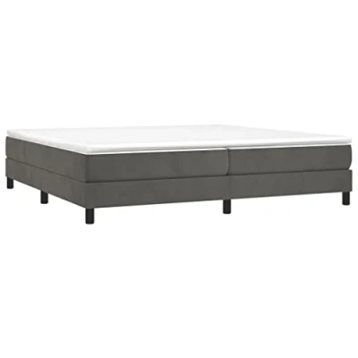 Afbeelding van Boxspringframe fluweel donkergrijs 200x200 cm